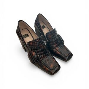 Louise et Cie Lo-Ovidio Glossy Tortoise Croco Heels